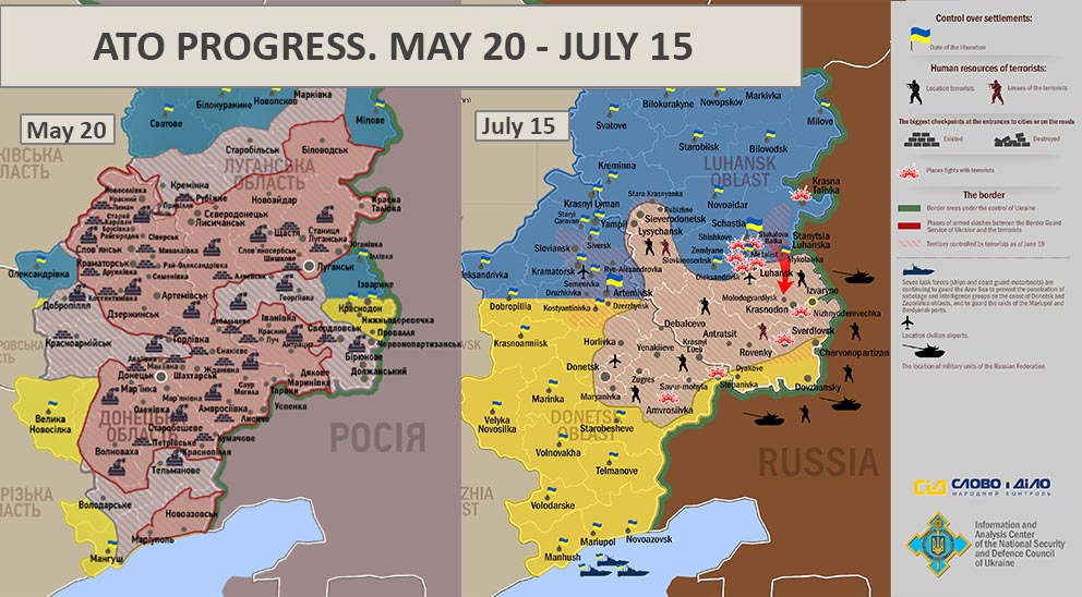 ATO Map: how the situation in Eastern Ukraine changed over two months