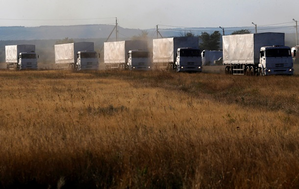Russian “humanitarian” trucks leaving with stolen factory equipment