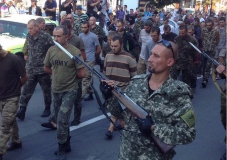 Terrorists march Ukrainian POWs through “corridor of shame” in Donetsk