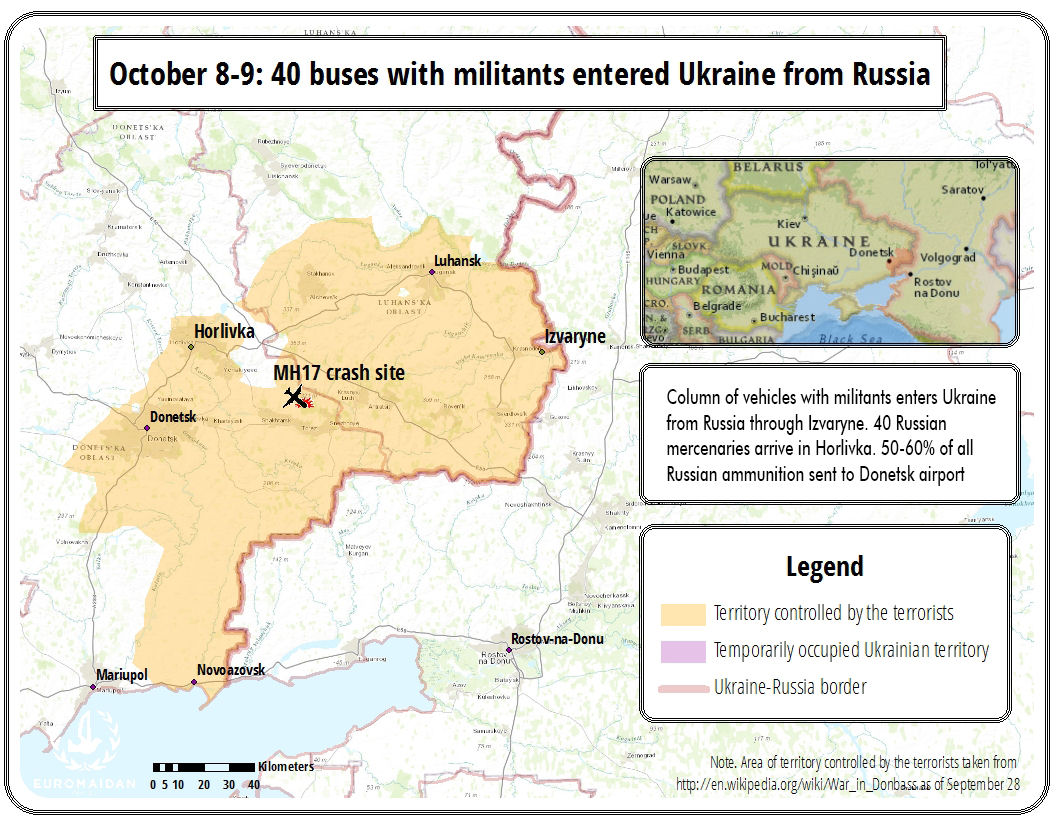 Tymchuk: more fighters, ammunition cross into Ukraine from Russia