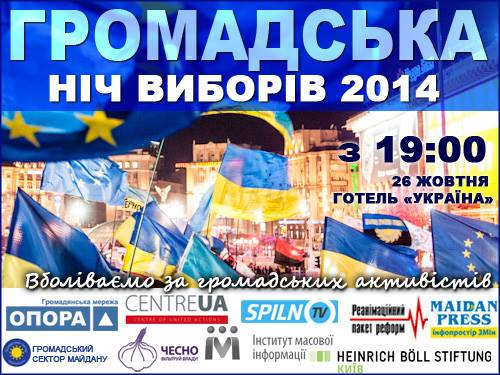 Ukrainian Civic organizations to hold public Election Night on October 26