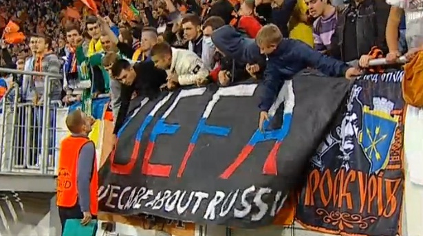 Ukrainian soccer fans accuse UEFA of supporting Russian aggression