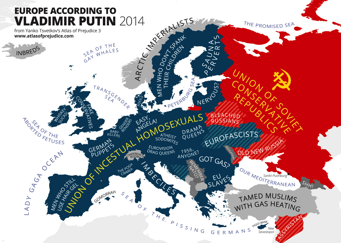 Europe According to Vladimir Putin (Image: Yanko Tsvetkov's Atlas of Prejudice, www.atlasofprejudice.com)