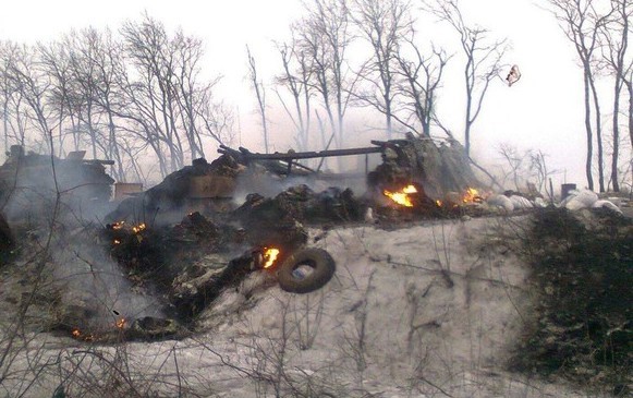 Devastation from the Russian invasion in Donbas, Ukraine