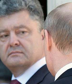 Poroshenko and the back of Putin's head
