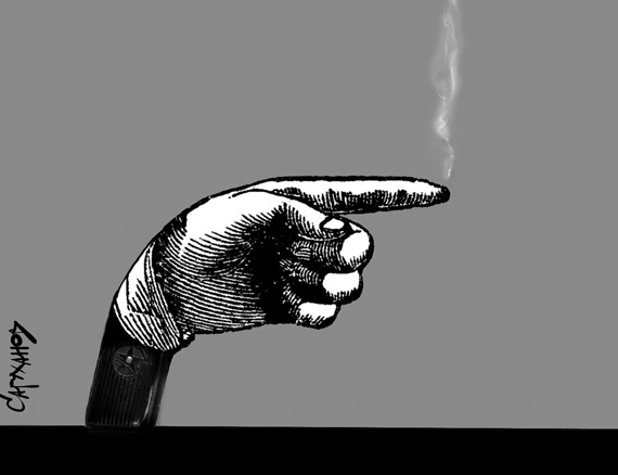 Shooting finger (political cartoon)