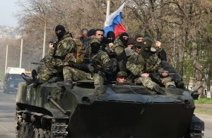 An armed personnel carrier full of mercenaries from Russia in the Donbas, Ukraine (Image: inforesist.org)