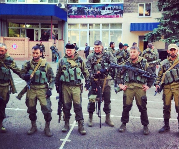 Russian mercenaries from Chechnya in Donetsk, Ukraine (Image: Сергей Шаргунов / Facebook)