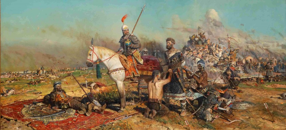 "Kalka" by Pavel Ryzhenko depicts the Mongol Horde's victory over Kyivan Rus at the Battle of Kalka (circa 1223)