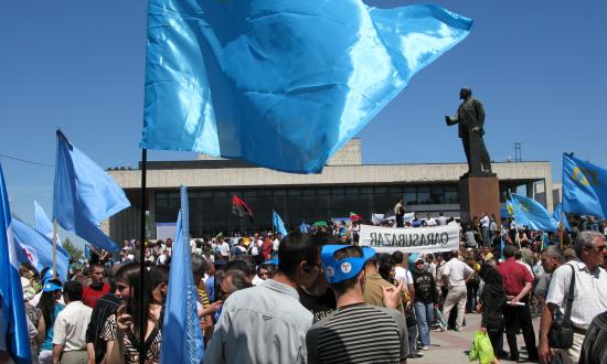 Memorial demonstration for 65th anniversary of the deportation of Crimean Tartars from the Crimea. Simferopol, 2009 (Source: Caucasian Review)