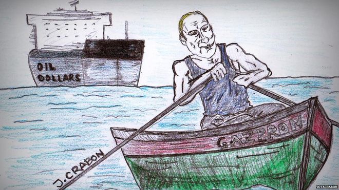 Putin and Gazprom corruption (Image: J. Crabon, BBC.com)