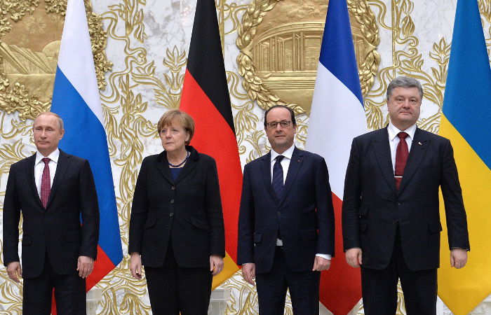"The Normandy Four": Putin, Merkel, Hollande, and Poroshenko