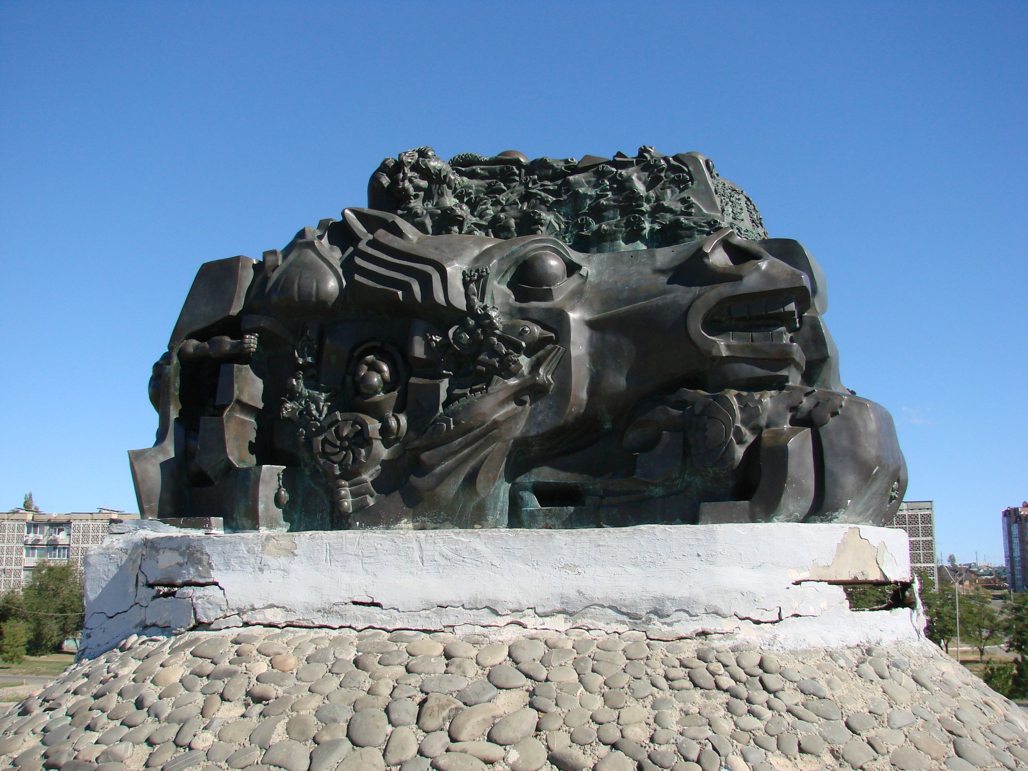 Monument to the deported Kalmyks. Erected in Kalmyk capital Elista in 1996.
