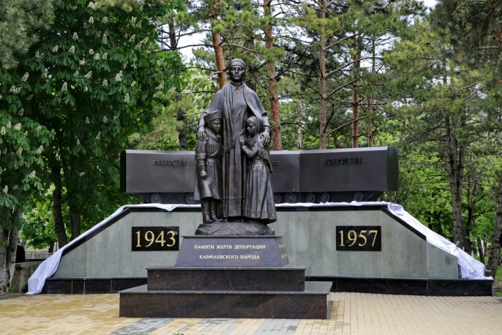 Monument to the deported Karachays. Erected in 2014 in an aul in the Karachay-Circassian Republic.