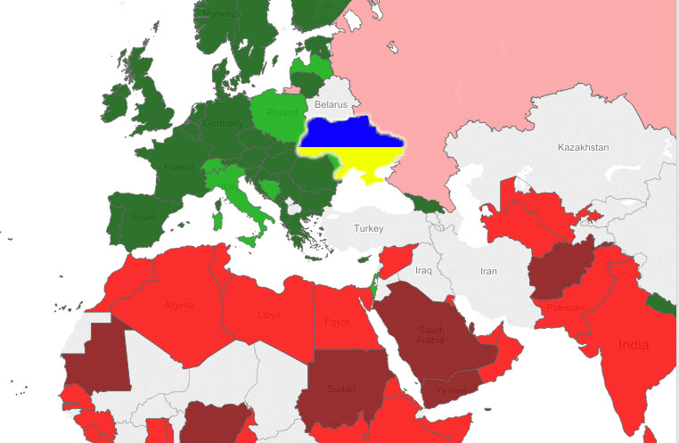 75 countries have adopted anti gay discrimination legislature; will Ukraine? | Interactive map