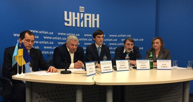 Crimean Tatars from the Mejlis and other human rights organizations have formed Azatlyk to promote the restoration of an autonomous Crimean Tatar republic within independent Ukraine. December 3, 2015 in Kyiv, Ukraine (Image: QHA)