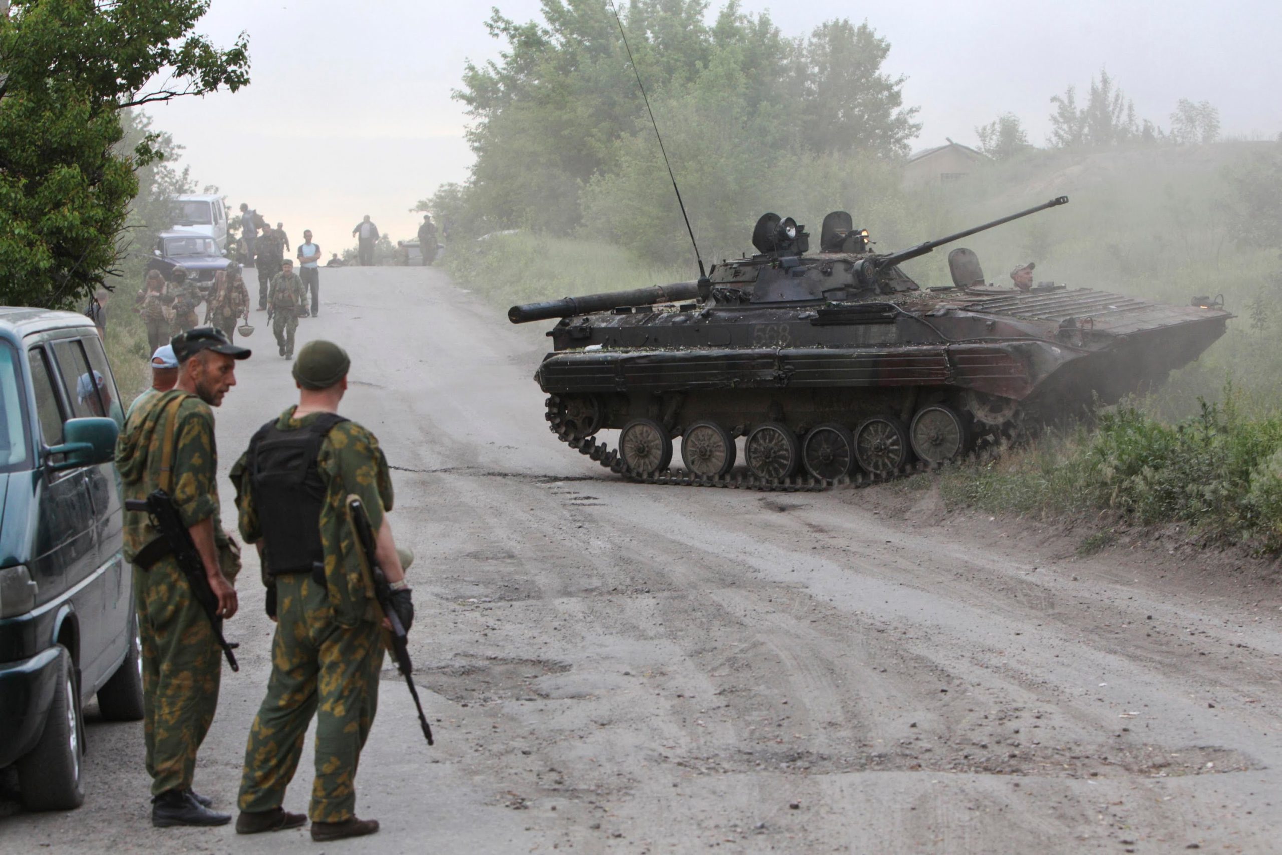 The Russian-Ukrainian war in the Donbas, Ukraine