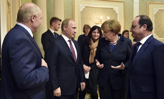 Lukashenka, Putin, Merkel and Hollande at Minsk (Image: nr2.com.ua)