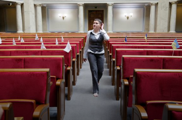 Nadiya Savchenko's first day in Verkhovna Rada (Ukrainian parliament)