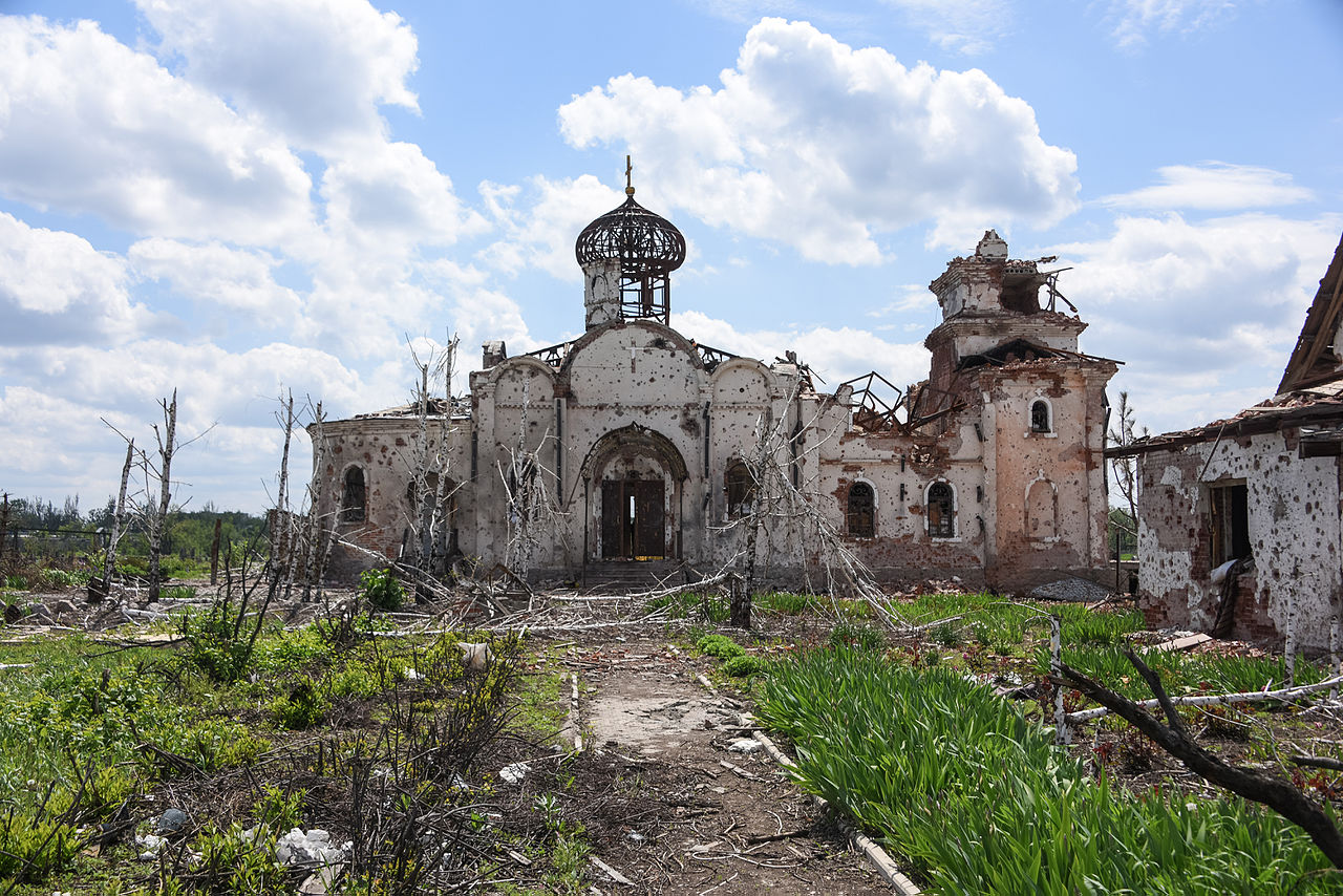 Ruins of Iversky Monastery after shelling near Donetsk International Airport. The Donbas, Ukraine. 18 May 2015 (Image: Mstyslav Chernov)