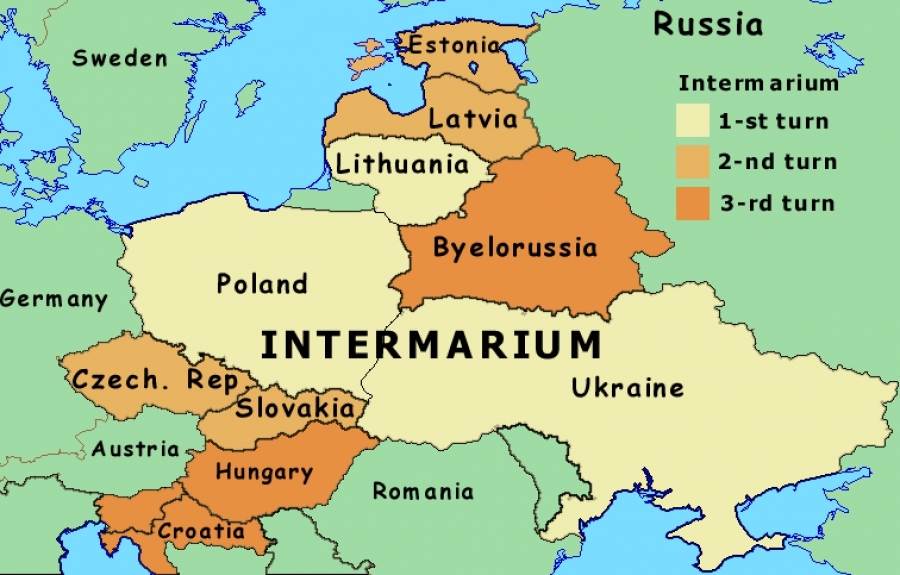 Intermarium - an alliance of countries between the Baltic and Black Seas to protect themselves from the Russian imperialism and militarism (Image: QHA.com.ua)