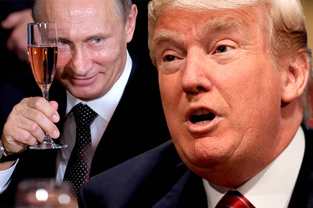 Vladimir Putin, Donald Trump (Credit: AP/Andrew Harnik/Nati Harnik/Photo montage by Salon)
