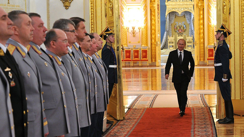 Putin enters the hall at the Kremlin in Moscow, Russia. (Image: kremlin.ru)