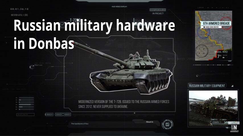 A modernized version of the T72B Russian tank, used against the Ukrainian forces in the Donbas, was never supplied to Ukraine and could only come from Russia (Image: snapshot from Informnapalm video)