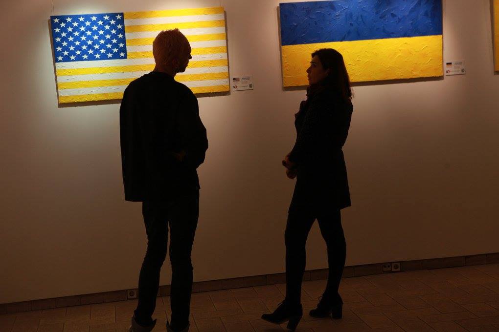Art diplomacy project repaints world flags in Ukrainian colors