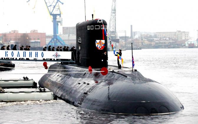 Brand-new Russian diesel -electric submarine "Kolpino" (Kilo class by NATO designation) intended for Russia's Black Sea Fleet was accepted and commissioned without undergoing full normal sea trials (Image: TASS)