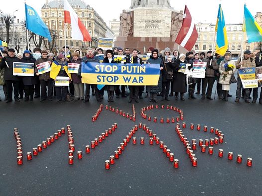 Protests in Riga, Latvia. January 2017. Photo: Latvian Congress of Ukrainians