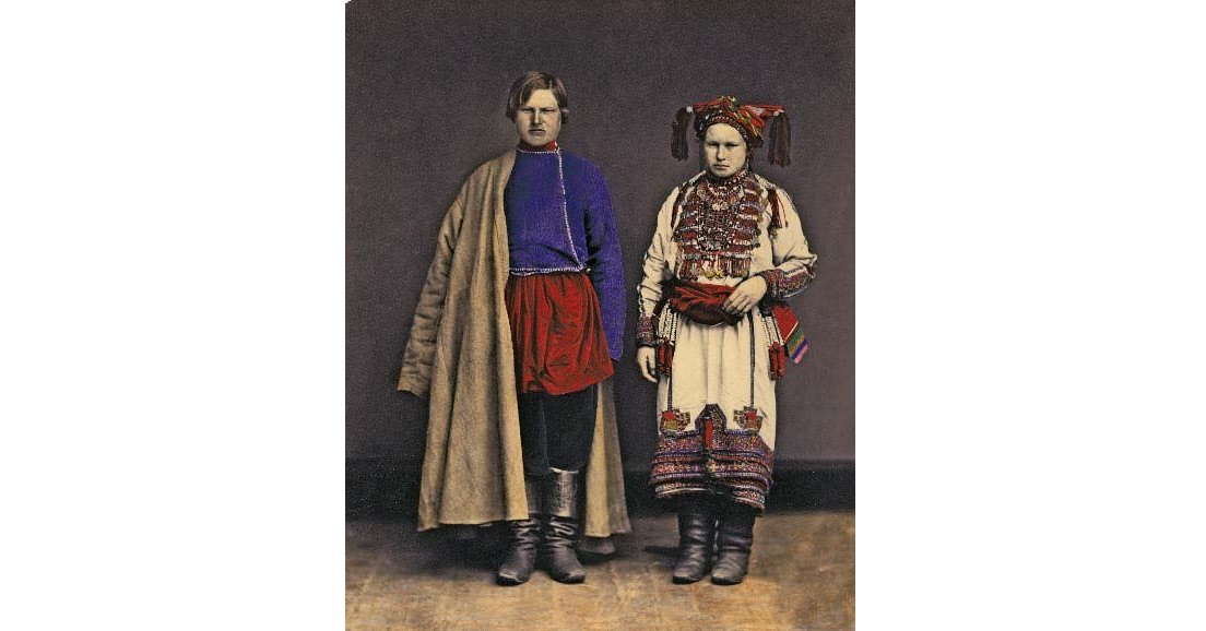 The Mordvins, one of the indigenous ethnicities composing modern-day Russians. Photo of 1872.