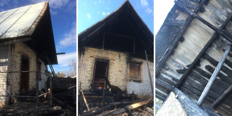 The firebombing of Jehovah's Witnesses hall in Zheshart, Komi Republic, Russia (Image: jw-russia.org)