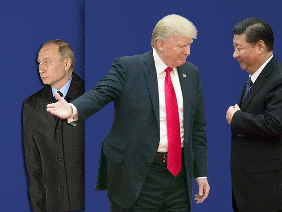 Russian president Putin, American president Trump and Chinese president Si (Image: rosbalt.ru)