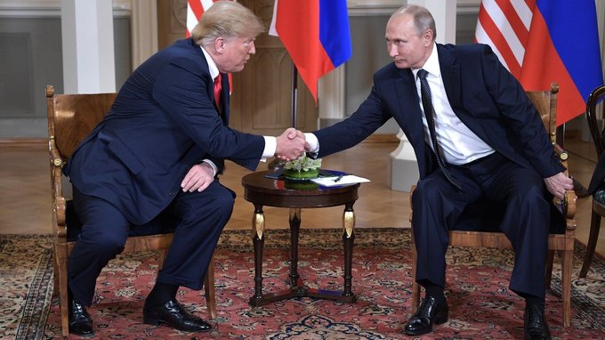 Donald Trump and Vladimir Putin before their one-on-one (with translators only) meeting in Helsinki, Finland on July 16, 2018 (Image: kremlin.ru)