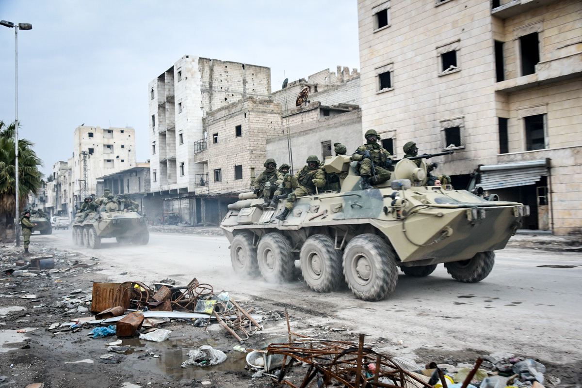 Russian troops in Aleppo, Syria (Image: Wikimedia)
