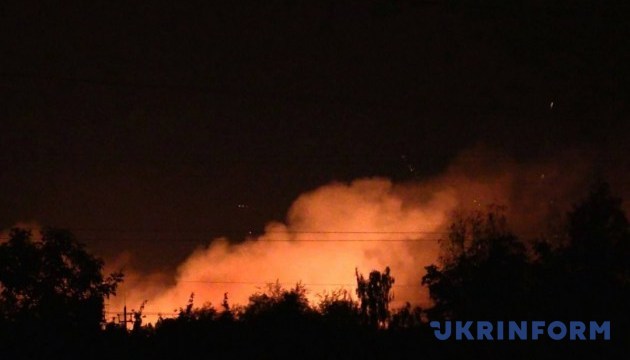 Huge ammunition depot 120 km away from Kyiv on fire, 12,000 evacuated