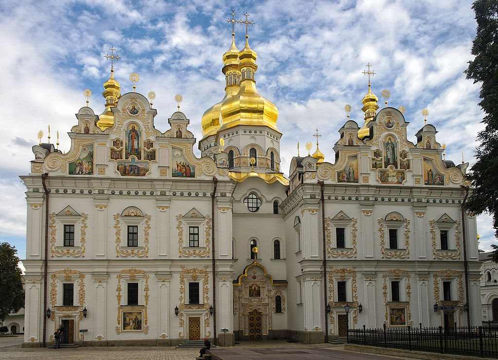 The Cathedral of the Dormition is one of a close to dozen cathedrals and churches at the Kyiv Pechersk Lavra in the center of the Ukrainian capital city. The Lavra is the residence of Moscow Patriarchate's exarch in Ukraine and houses the exarchate's chief monastery, theological academy and seminary. (Photo: Wikipedia)