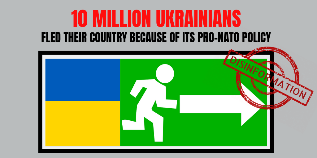 Russian propaganda claims 1/4 of Ukrainians fled Ukraine because of pro-NATO policy