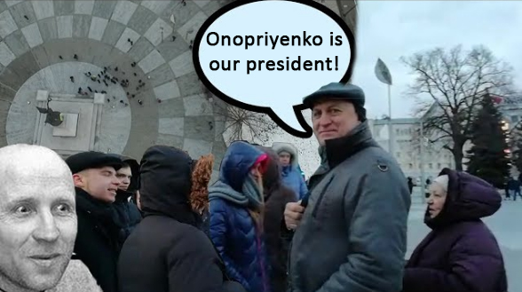 Ukrainian prankers organize rent a mob rally in support of serial killer “presidential candidate”