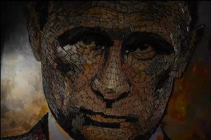 Ukrainian artist Dariya Marchenko created a portrait of Russian President Vladimir Putin from 5,000 spent shell cases collected from location of battles in Russia's aggressive war in the Donbas. Photo: dashart.com.ua