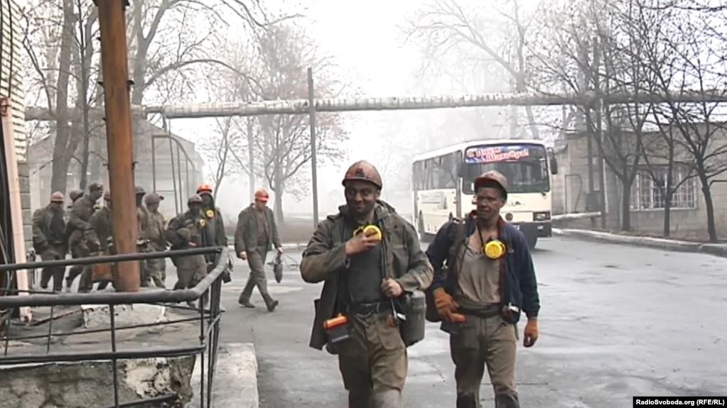Шахтеры, работающие на шахте им. А.Ф.Засядько, Донецк, декабрь 2019 года
