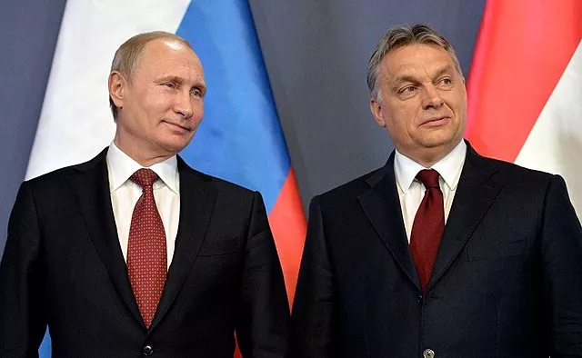 Russian President Vladimir Putin and Hungarian President Viktor Orban. Credit: Wikipedia ~