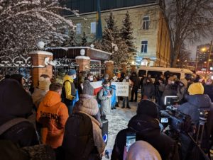 Activists from Kyiv joined in the action of solidarity with the protesters of Kazakhstan