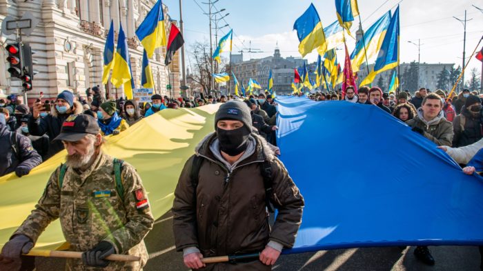 Russian disinformation Ukraine march for unity Kharkiv2