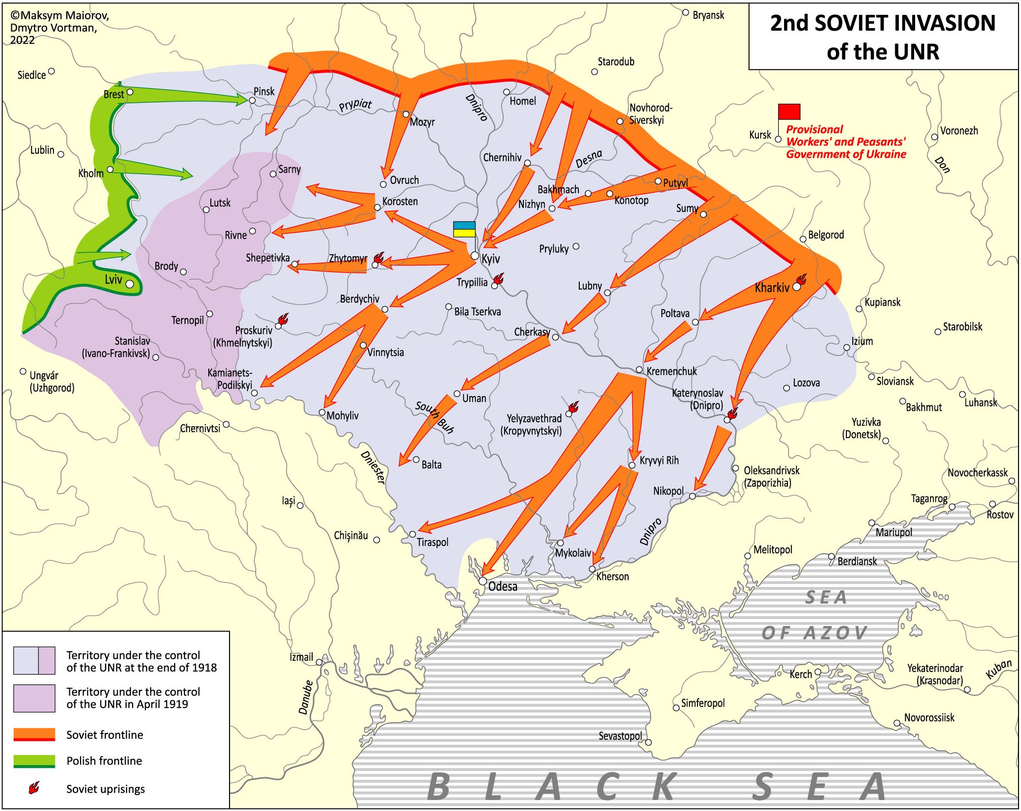 A map of the military operations during the second Soviet invasion of the UNR. Click to enlarge ~