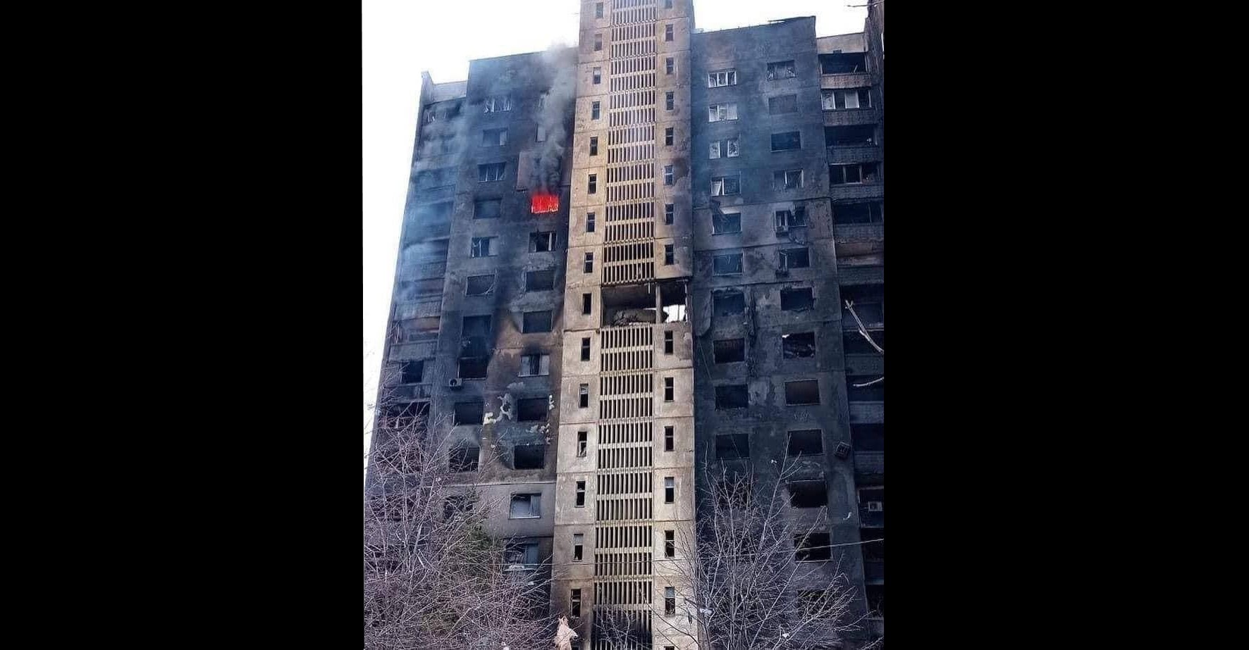 A residential building in Saltіvka, a suburb of the Ukrainian city of Kharkiv, after bombardment by the Russian military. March 9, 2022. The Russo-Ukrainian War (2014-present). Credit: Ukrainian Freedom