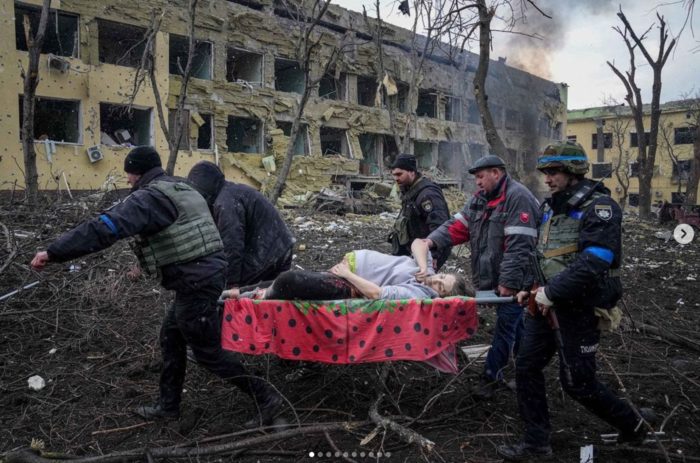 Russian air strike Mariupol maternity hospital 
