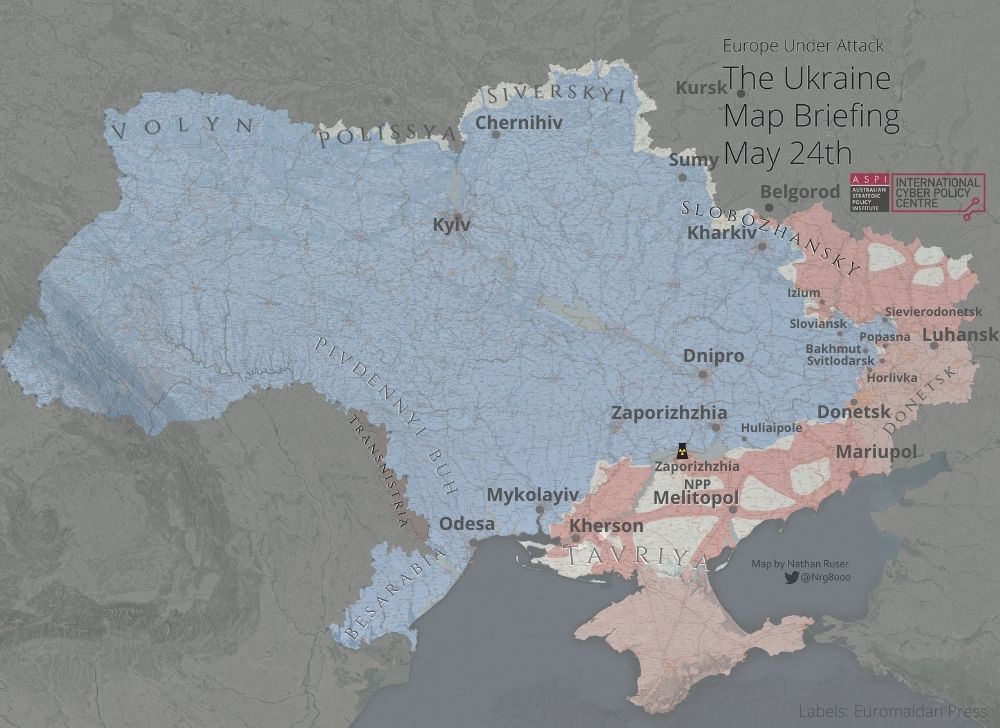 24 may 2022: Threat of Sievierodonetsk encirclement looming with Russian breakthrough in Donbas