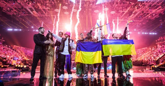 Winner of Eurovision 2022, Kalush Orchestra in Turin, Italy. Photo courtesy of Kalush Orchestra ~